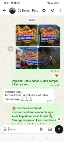 Testimonial Papan Bunga Pernikahan hayam wuruk