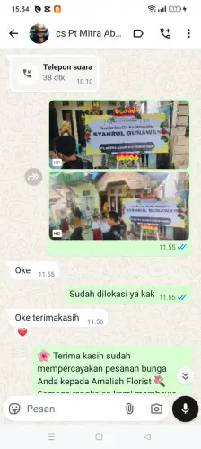 Testimonial Papan Bunga hayam wuruk