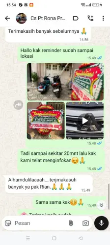 Testimonial Papan Bunga hayam wuruk